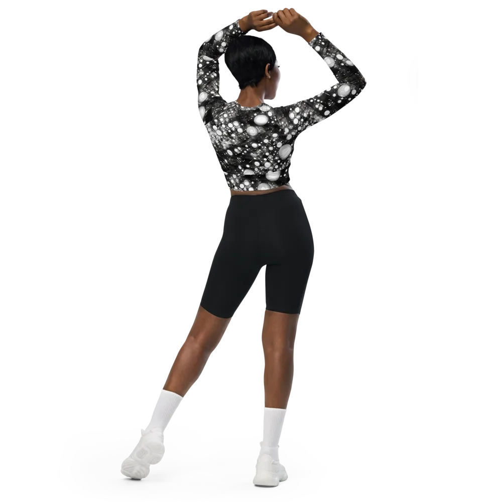 Cosmic Cell on Long Sleeve Crop Top — Back