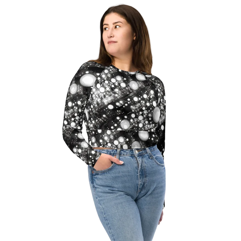 Cosmic Cell on Long Sleeve Crop Top — Front