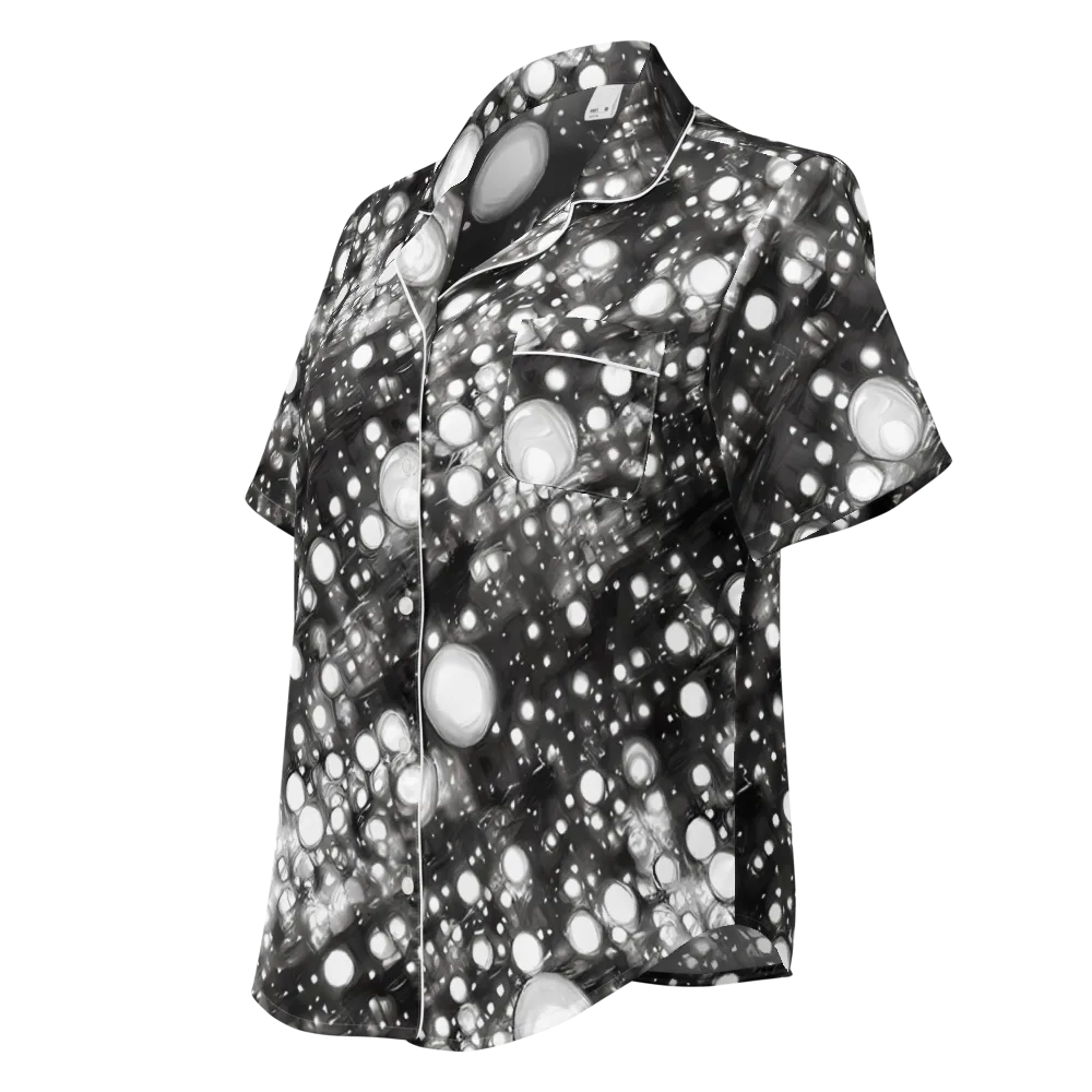 Cosmic Cell on Women's Short Sleeve Pajama Top — Left Front