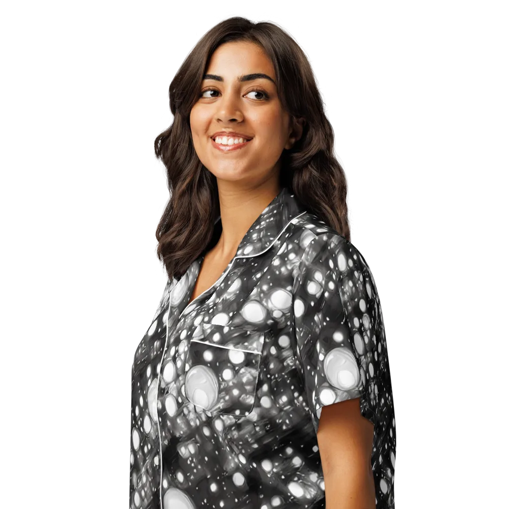 Cosmic Cell on Women's Short Sleeve Pajama Top — Left Front