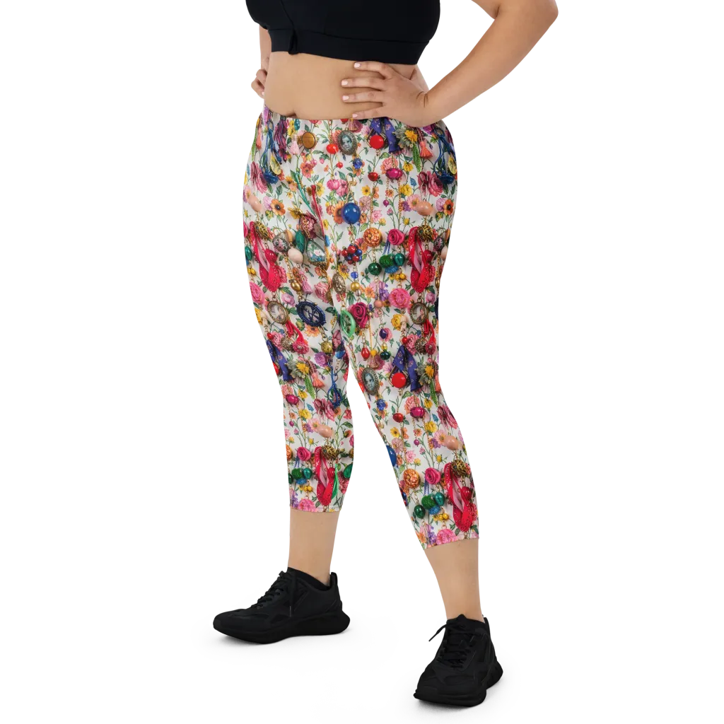 Botanical Bijou on Capri Leggings — Front