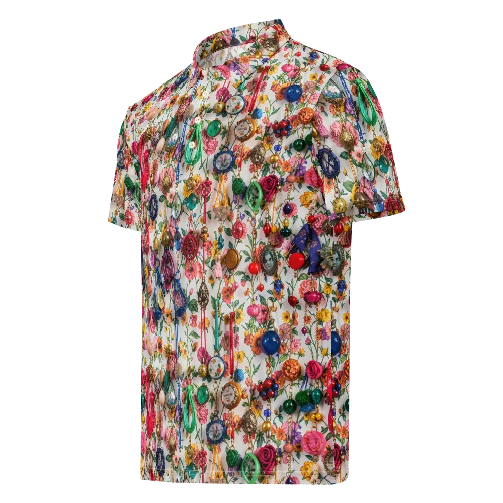 Botanical Bijou on Men's Slim Fit Polo Shirt — Left Front