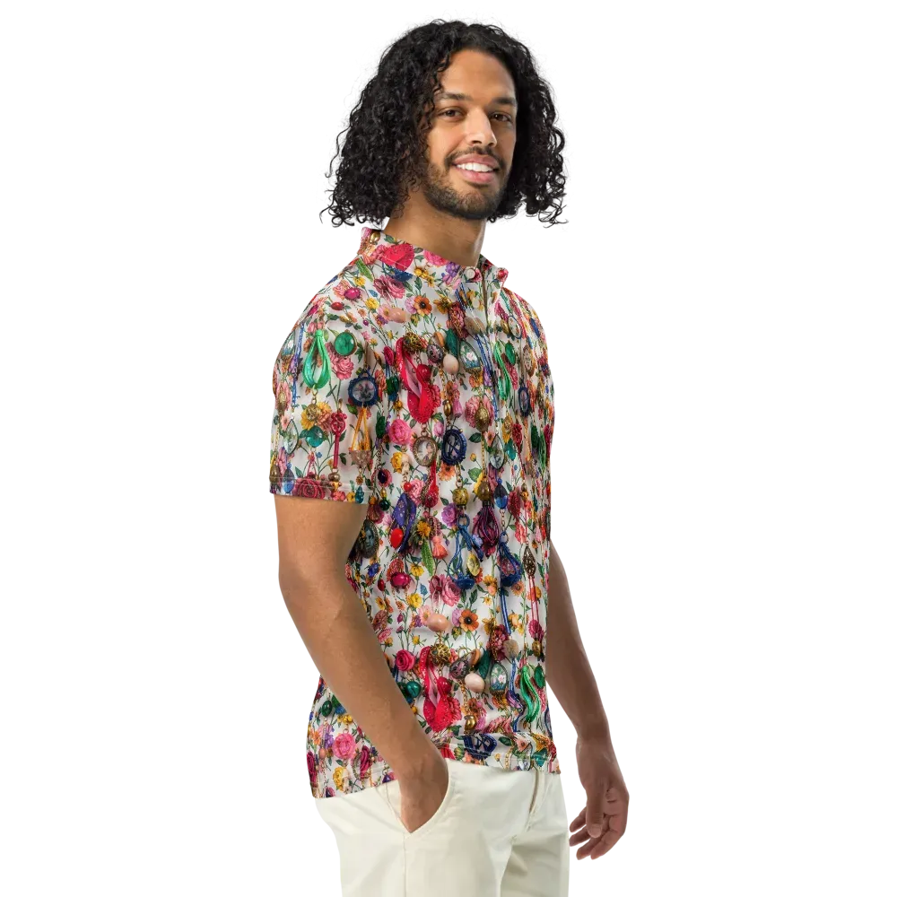 Botanical Bijou on Men's Slim Fit Polo Shirt — Right Front