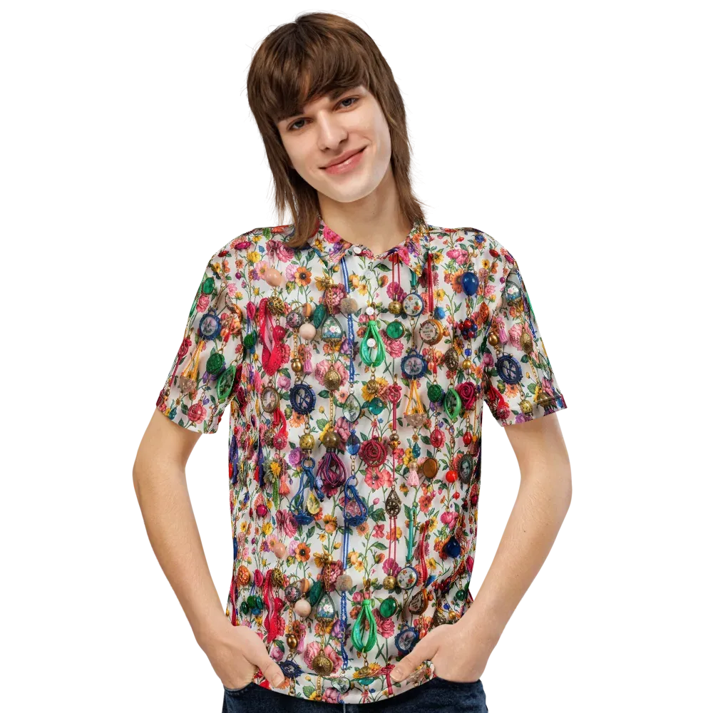 Botanical Bijou on Men's Slim Fit Polo Shirt — Front