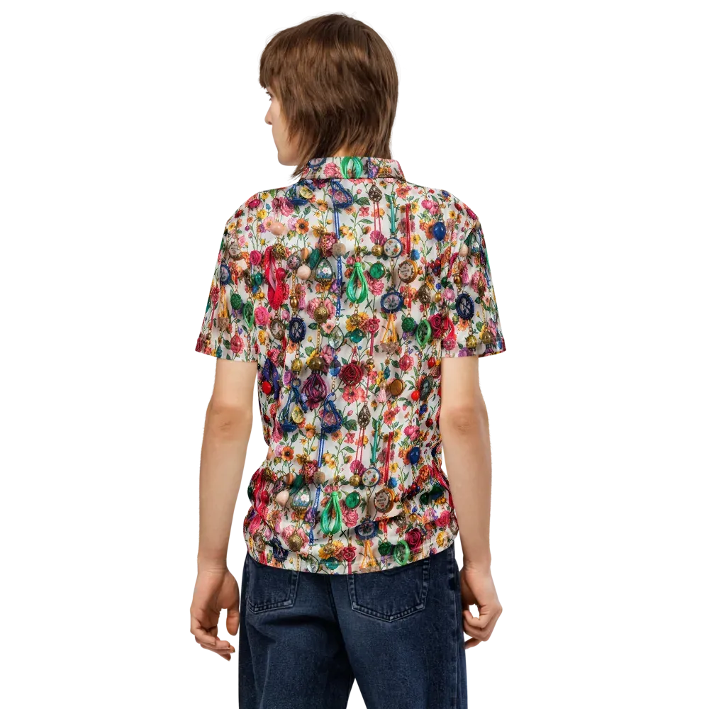 Botanical Bijou on Men's Slim Fit Polo Shirt — Back