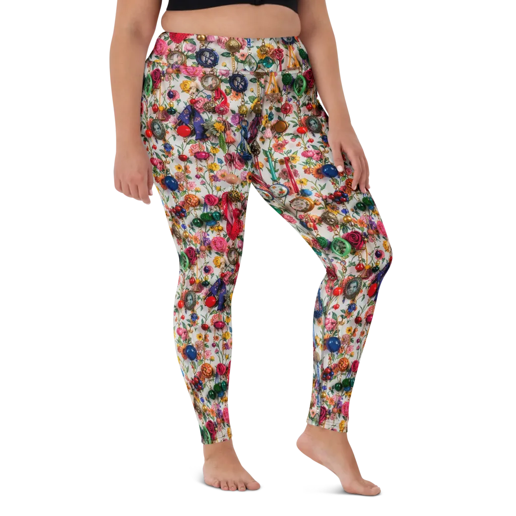 Botanical Bijou on Yoga Leggings — Front