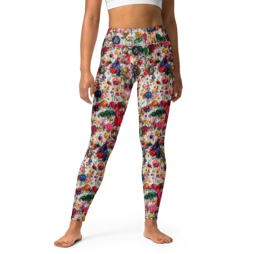Botanical Bijou on Yoga Leggings — Front