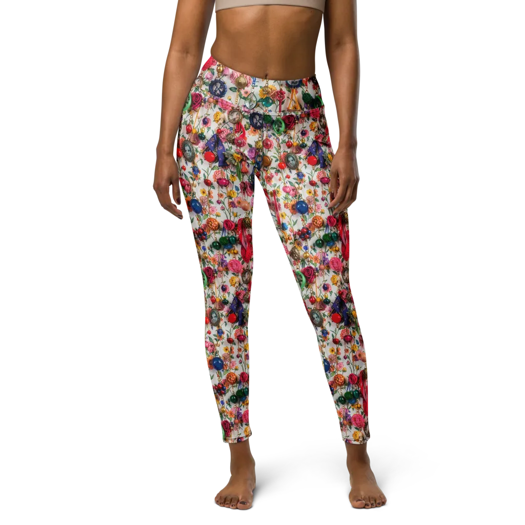 Botanical Bijou on Yoga Leggings — Front