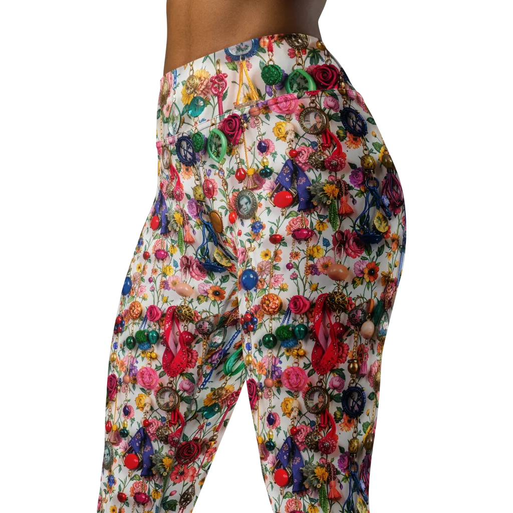 Botanical Bijou on Yoga Leggings — Left Front