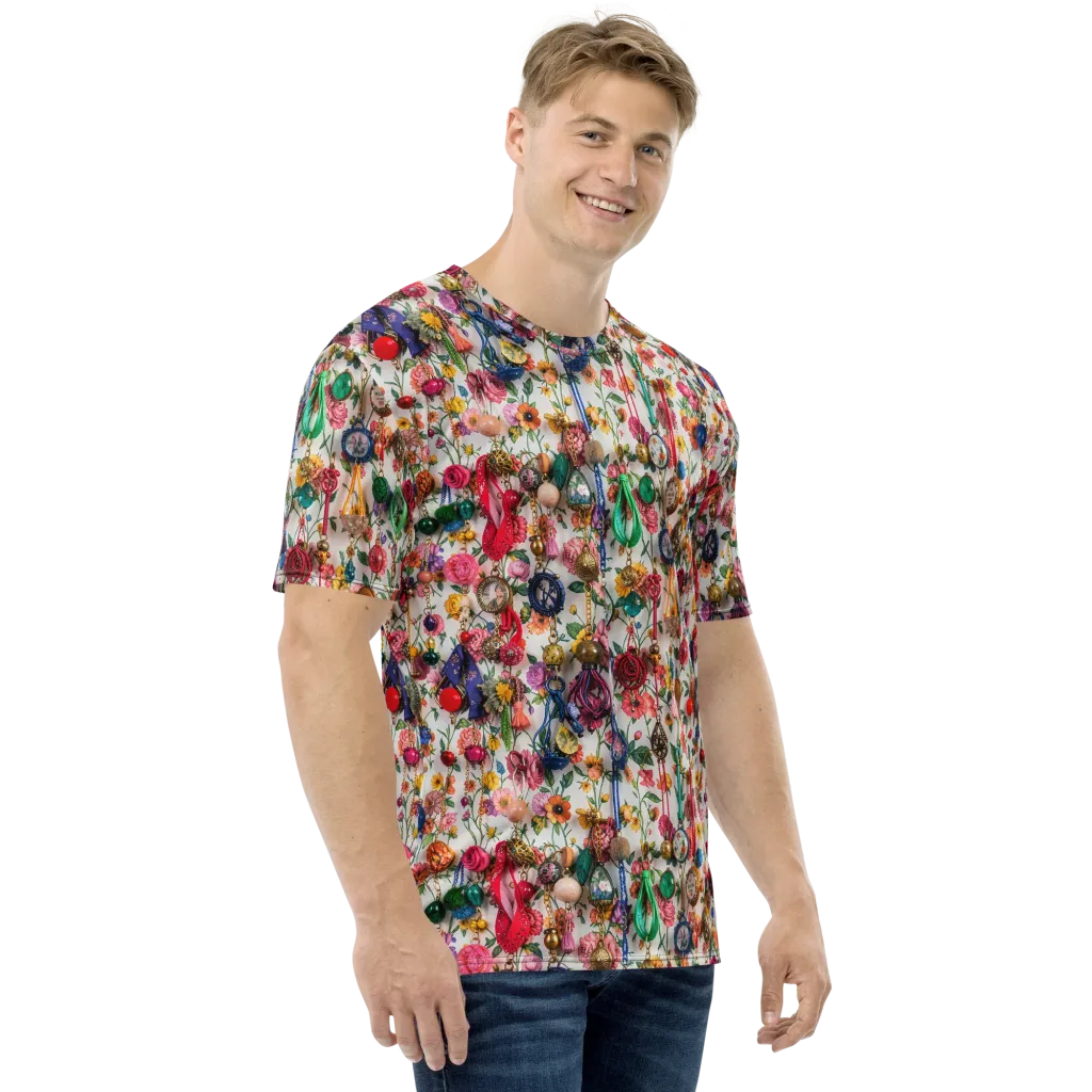 Botanical Bijou on Men's Crew Neck T-Shirt — Right