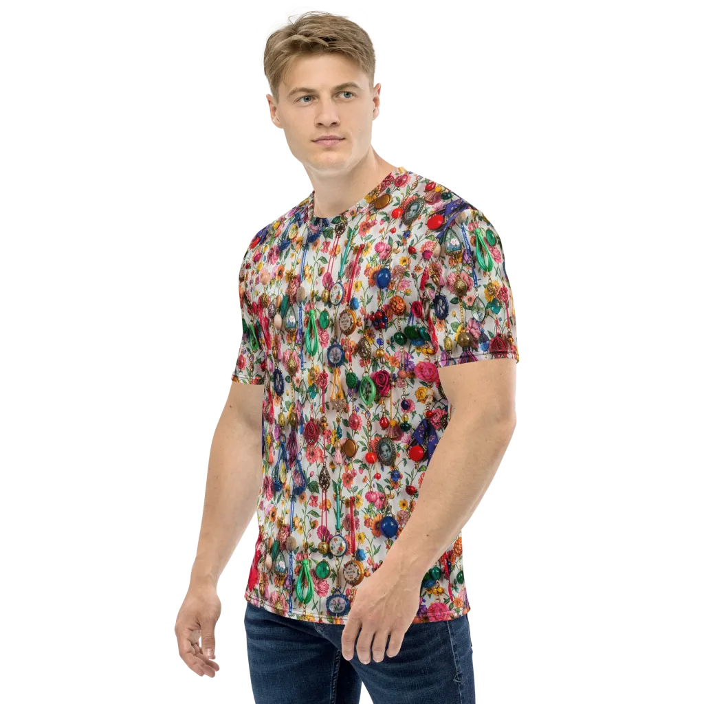 Botanical Bijou on Men's Crew Neck T-Shirt — Left
