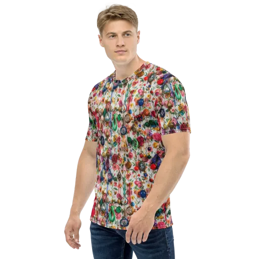 Botanical Bijou on a Men's Crew Neck T-Shirt
