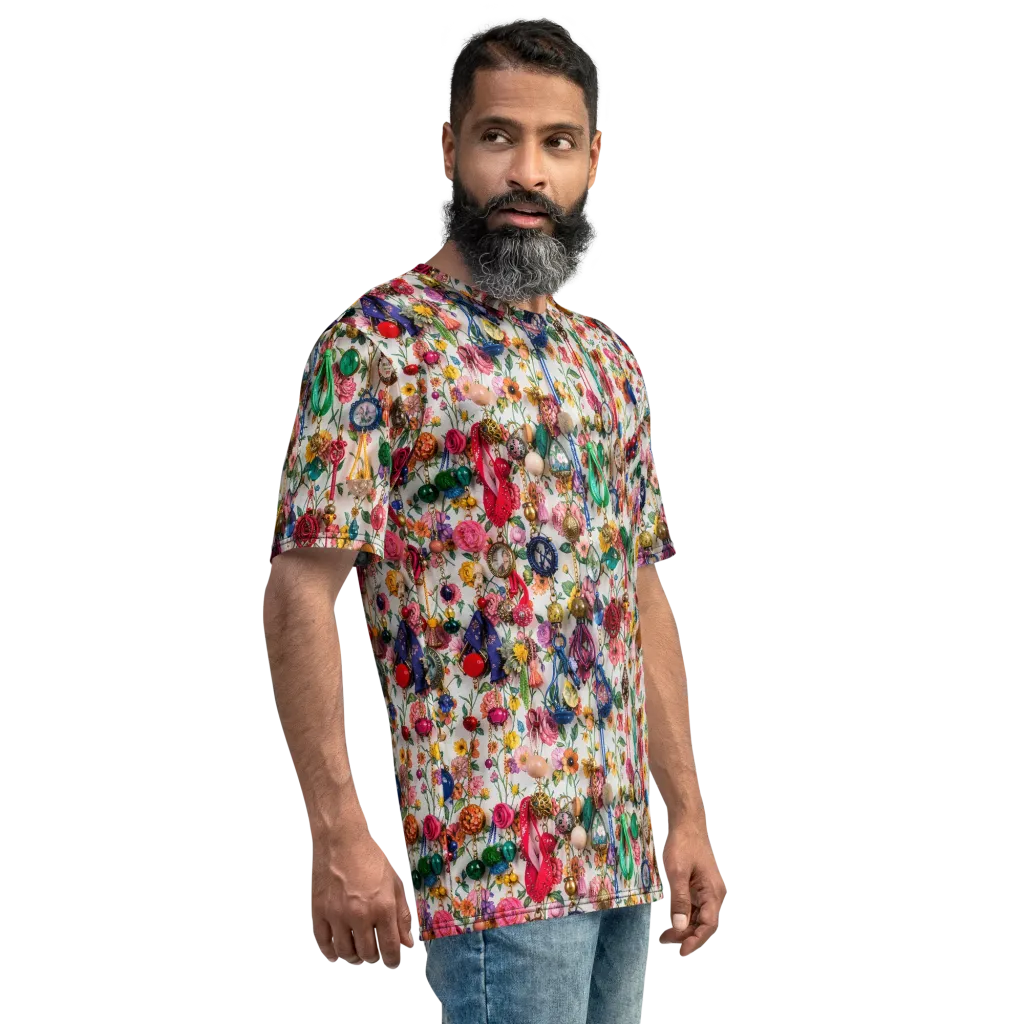 Botanical Bijou on Men's Crew Neck T-Shirt — Right