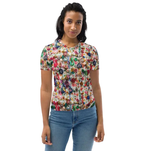 Botanical Bijou on a Women's Crew Neck T-Shirt