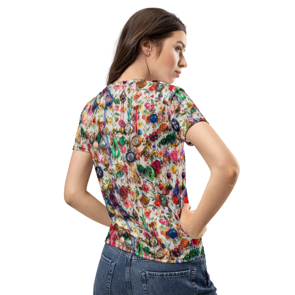 Botanical Bijou on Women's Crew Neck T-Shirt — Back