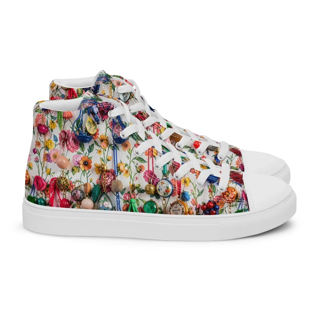 Botanical Bijou on Women's High Top Canvas Shoes — Right