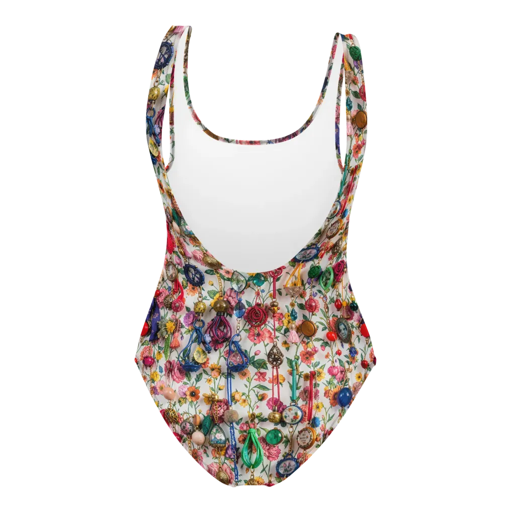 Botanical Bijou on One-Piece Swimsuit — Back