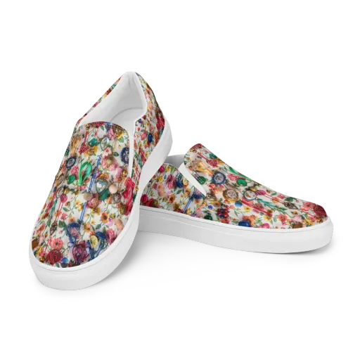 Botanical Bijou on a Women's Slip-On Canvas Shoes