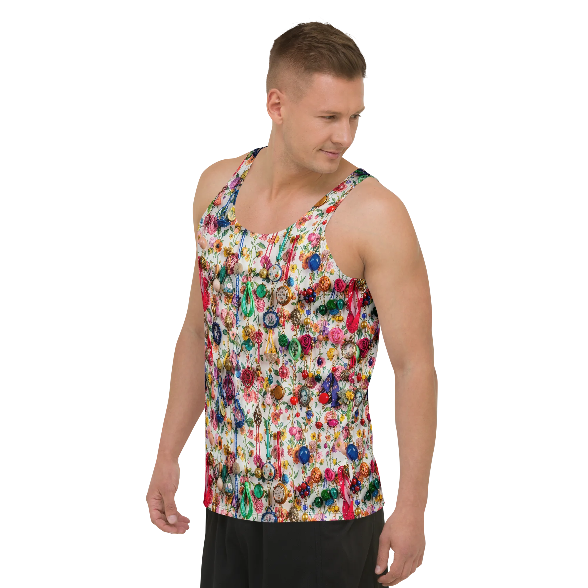 Botanical Bijou on Men's Tank Top — Left Front