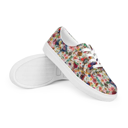 Botanical Bijou on a Men's Lace-Up Canvas Shoes