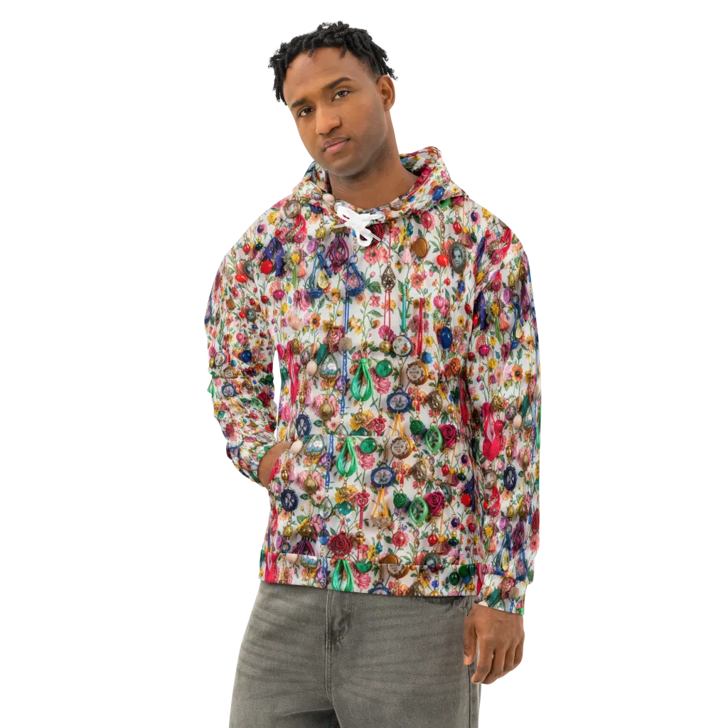Botanical Bijou on Cotton Hoodie — Left Front