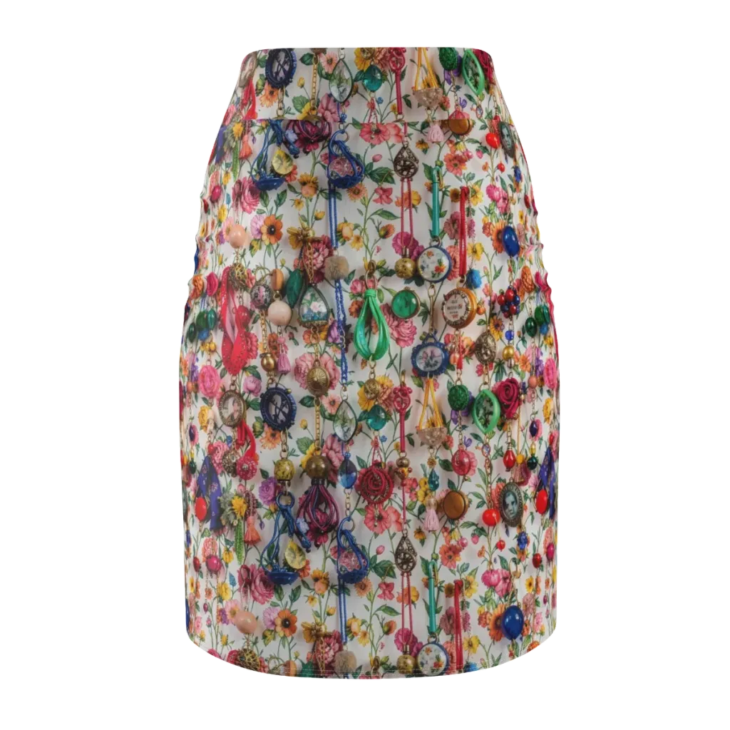 Botanical Bijou on Pencil Skirt — Back