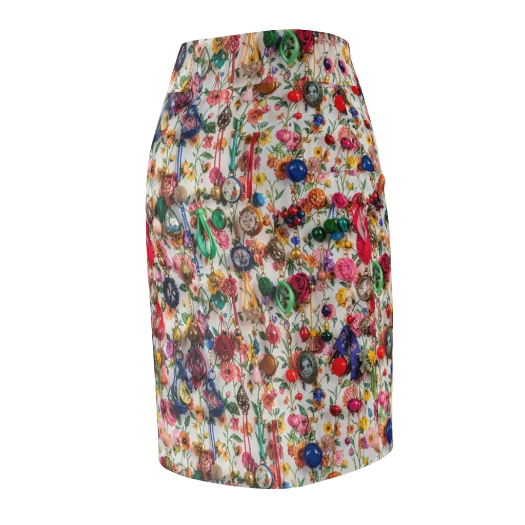 Botanical Bijou on Pencil Skirt — Back Side