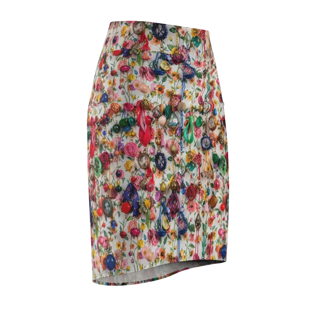 Botanical Bijou on Pencil Skirt — Front Side