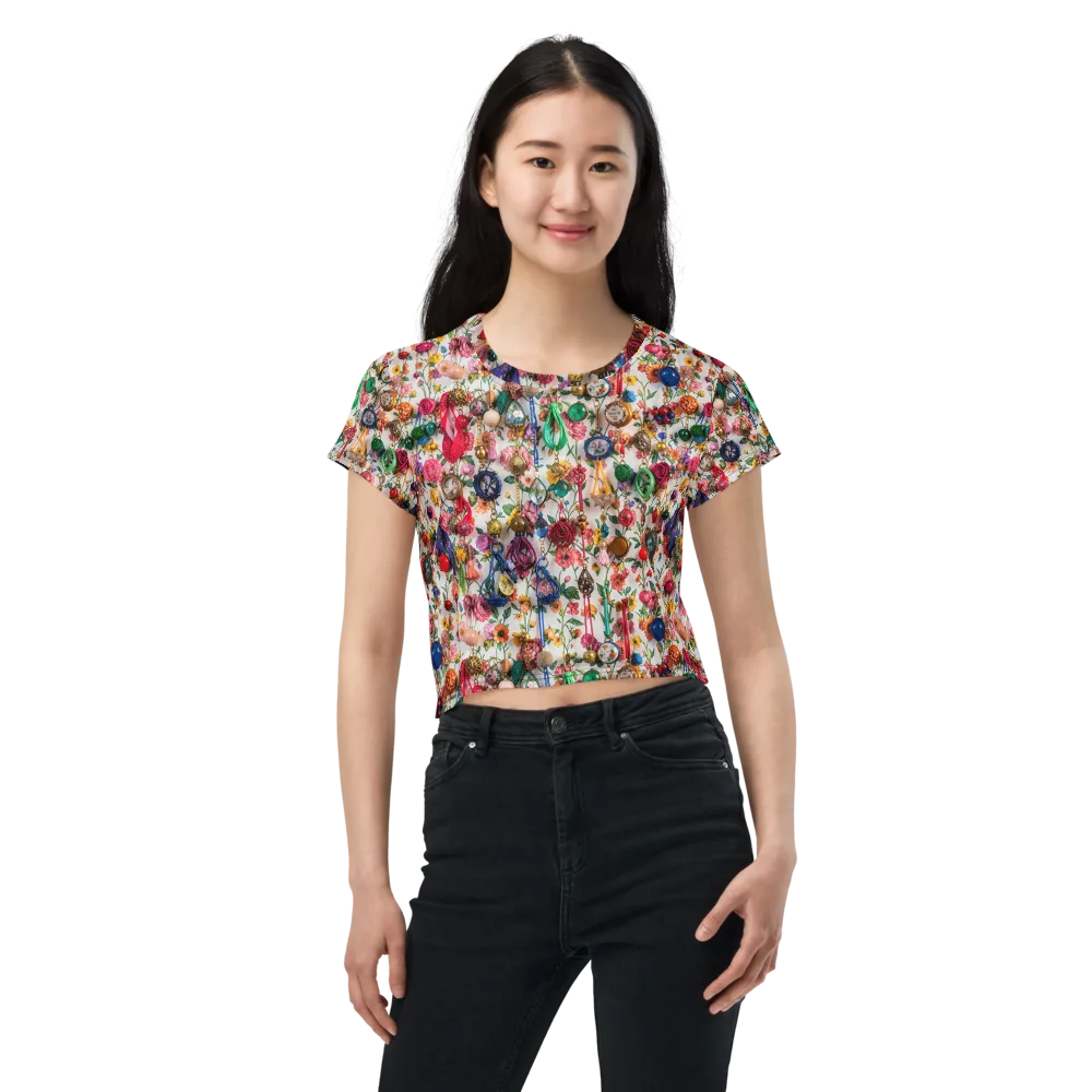 Botanical Bijou on Crop Tee — Front