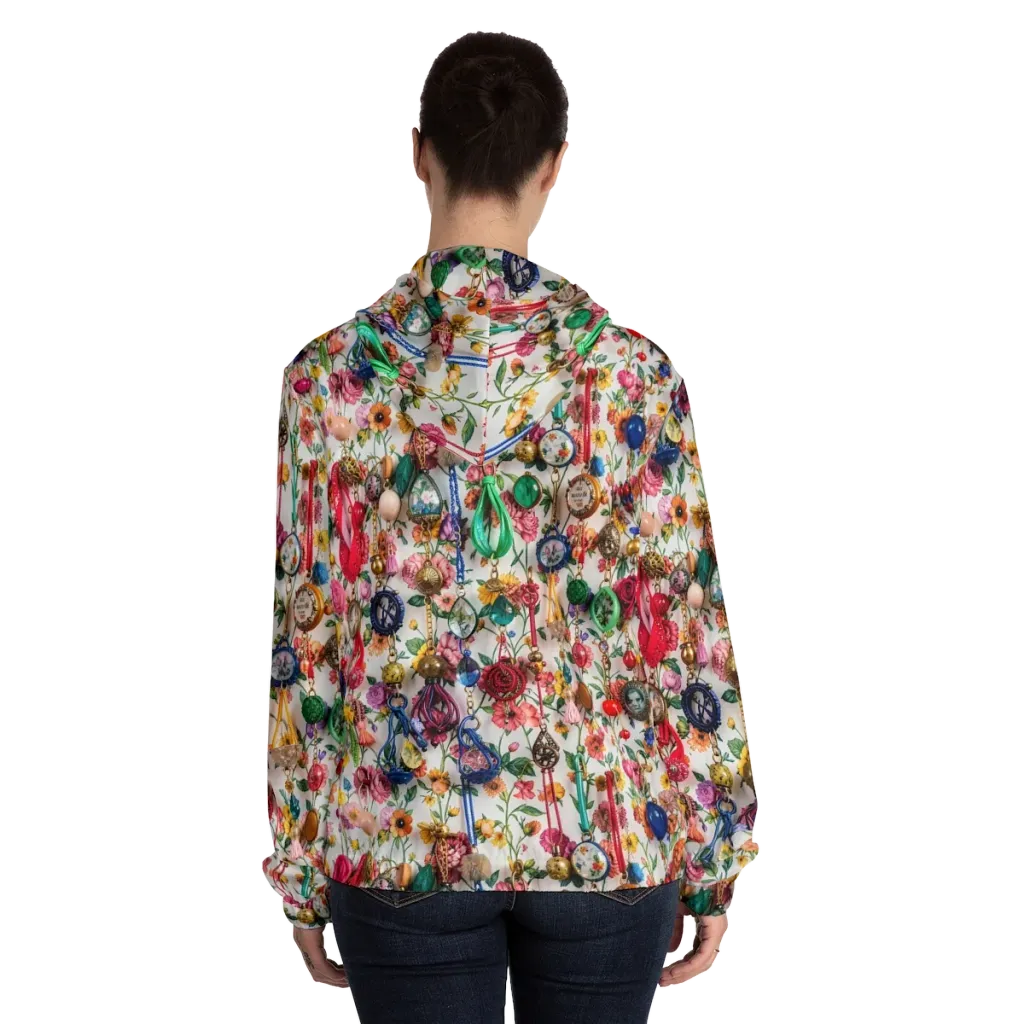 Botanical Bijou on Women's Full-Zip Hoodie — Back On Person