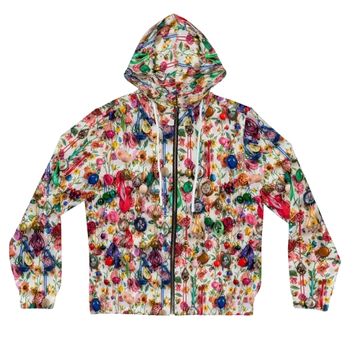 Botanical Bijou on a Women's Full-Zip Hoodie