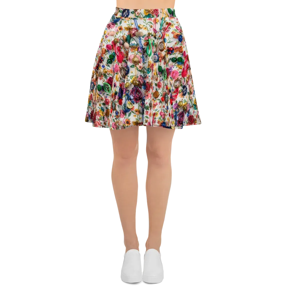 Botanical Bijou on Skater Skirt — Front