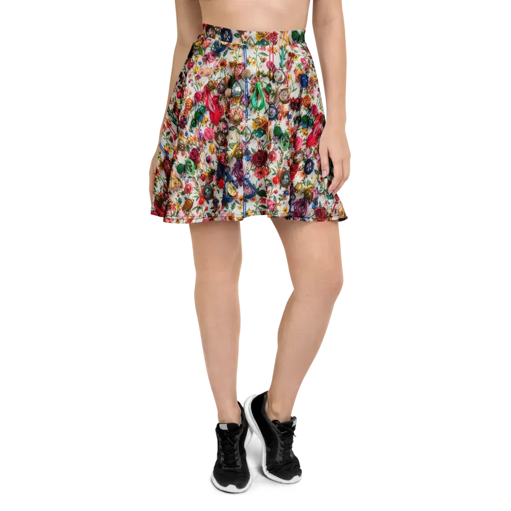 Botanical Bijou on Skater Skirt — Front