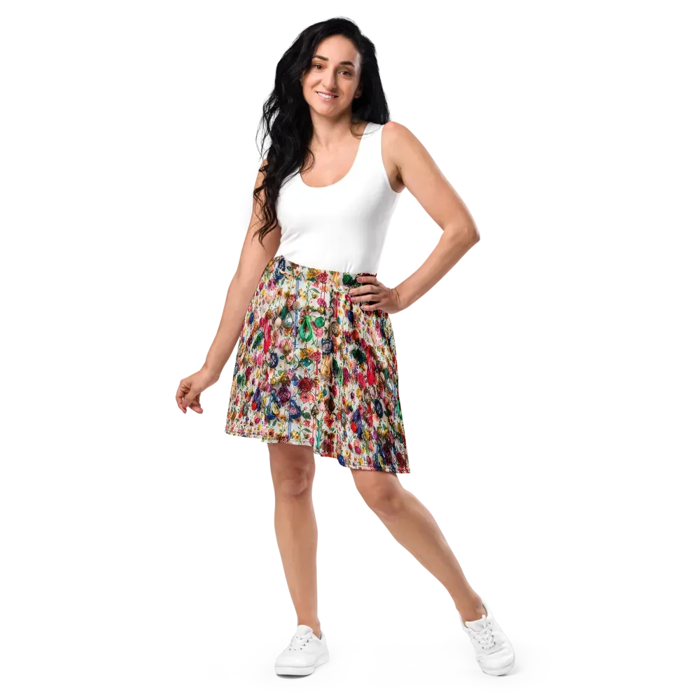 Botanical Bijou on Skater Skirt — Front