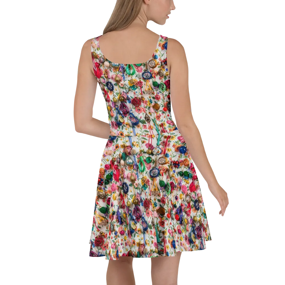 Botanical Bijou on Skater Dress — Back