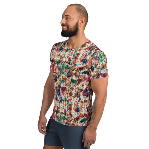 Botanical Bijou on a Men's Athletic T-Shirt