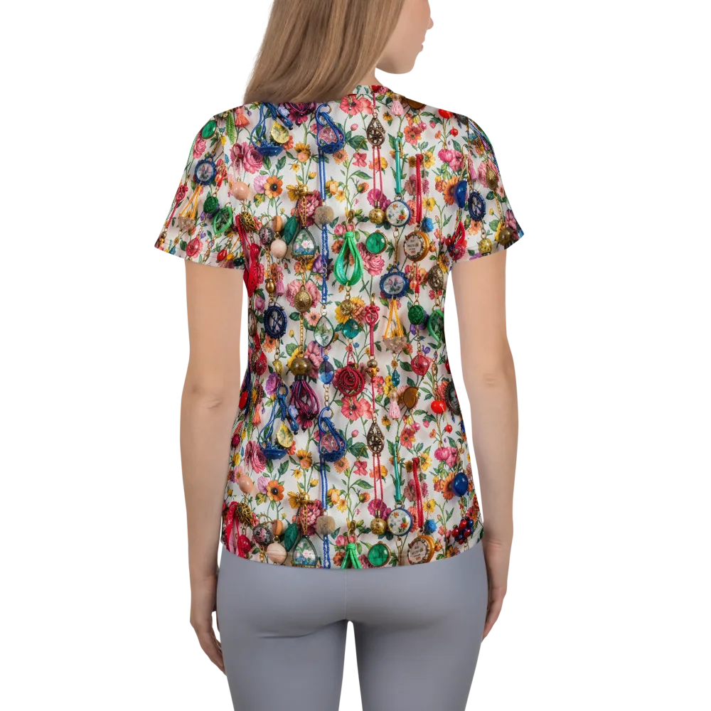 Botanical Bijou on Women's Athletic T-Shirt — Back