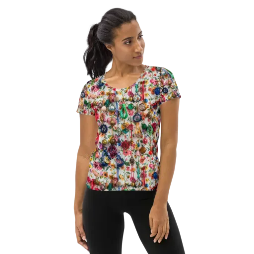 Botanical Bijou on a Women's Athletic T-Shirt