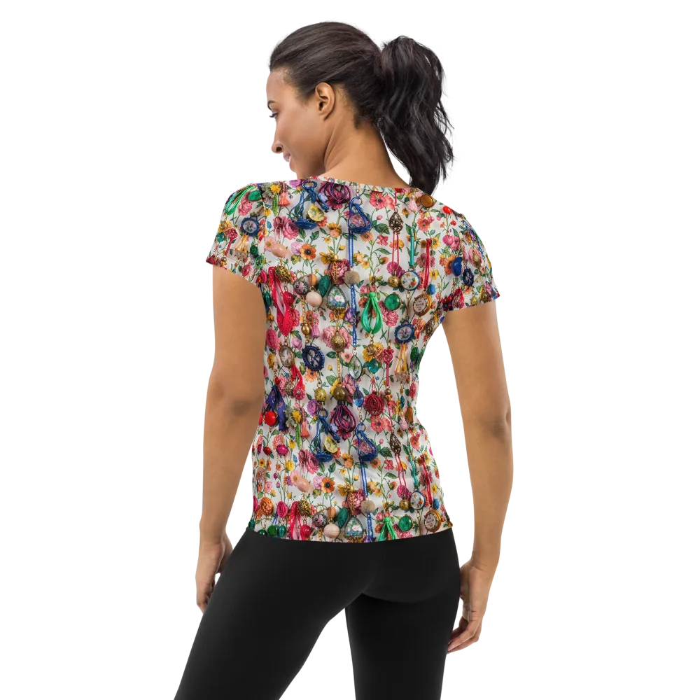 Botanical Bijou on Women's Athletic T-Shirt — Back