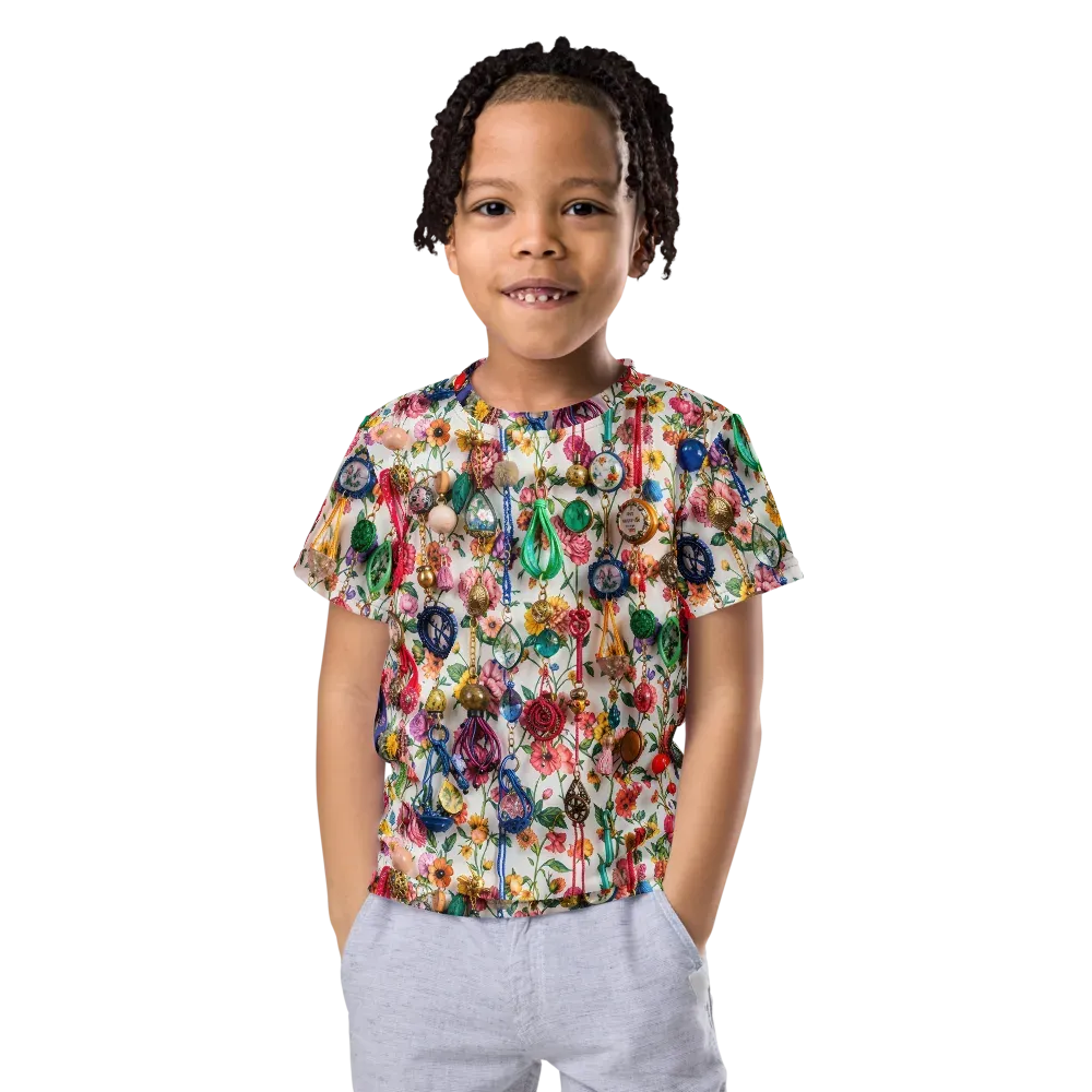 Botanical Bijou on Kids Crew Neck T-Shirt — Front