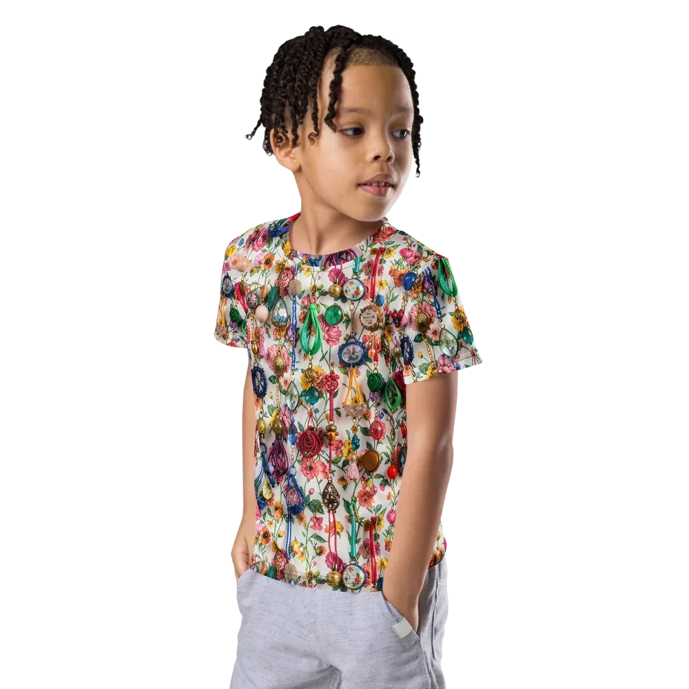 Botanical Bijou on Kids Crew Neck T-Shirt — Left Front