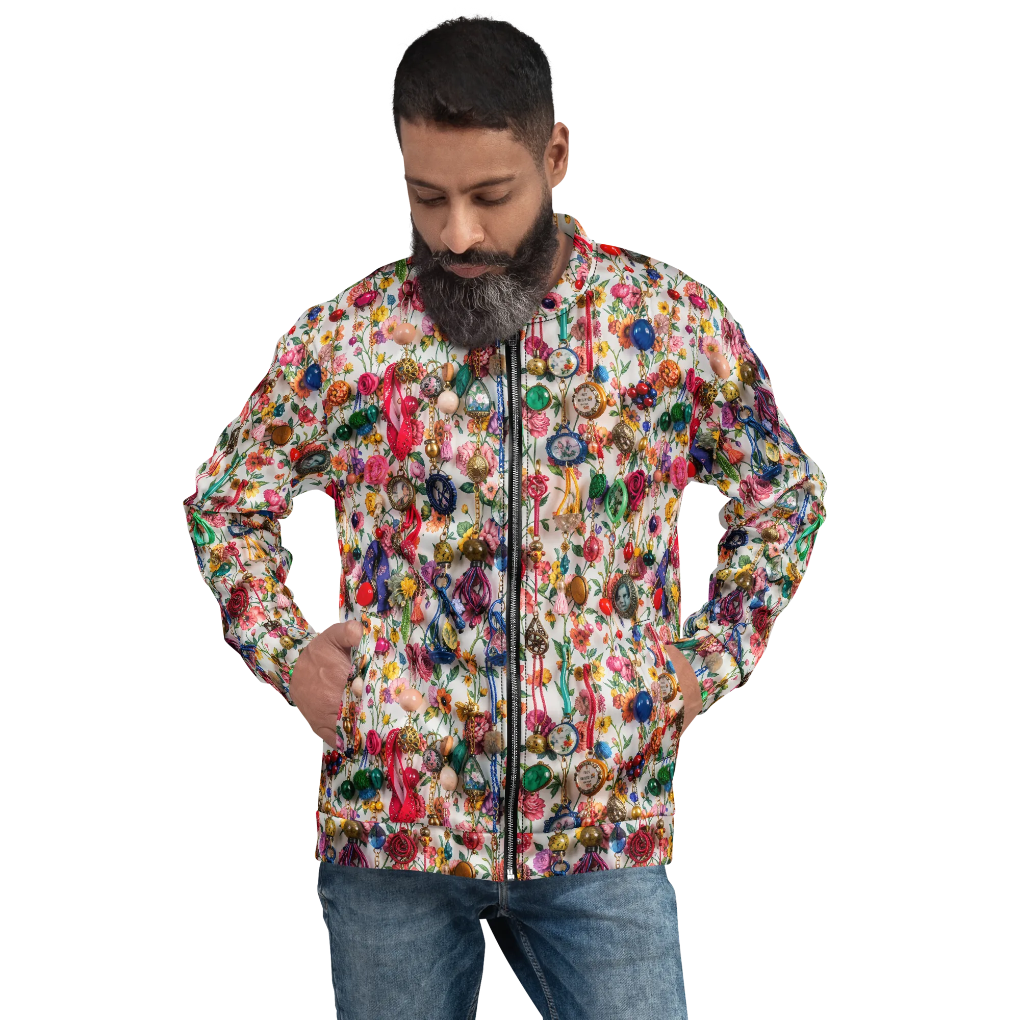 Botanical Bijou on Bomber Jacket — Front