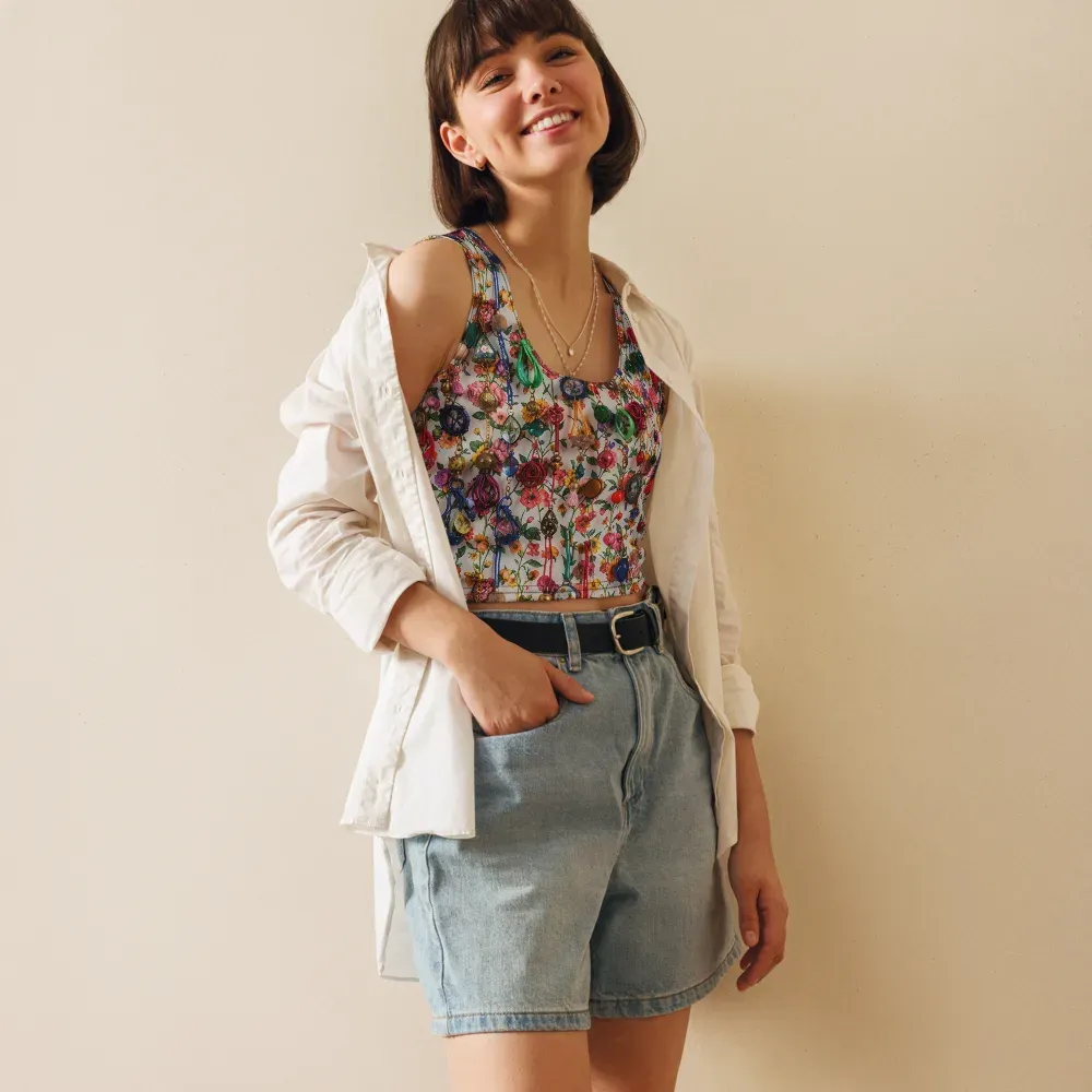 Botanical Bijou on Crop Top — Front