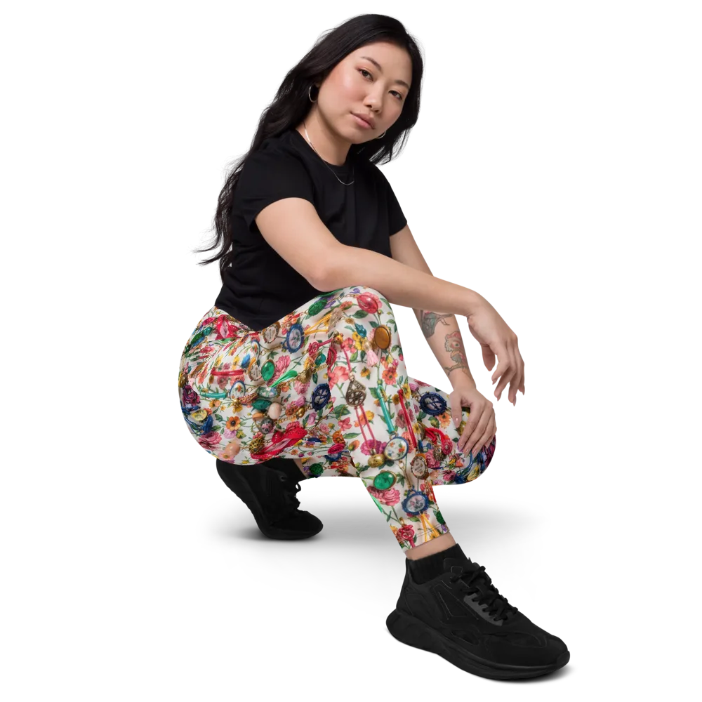 Botanical Bijou on Leggings with Pockets — Right Front