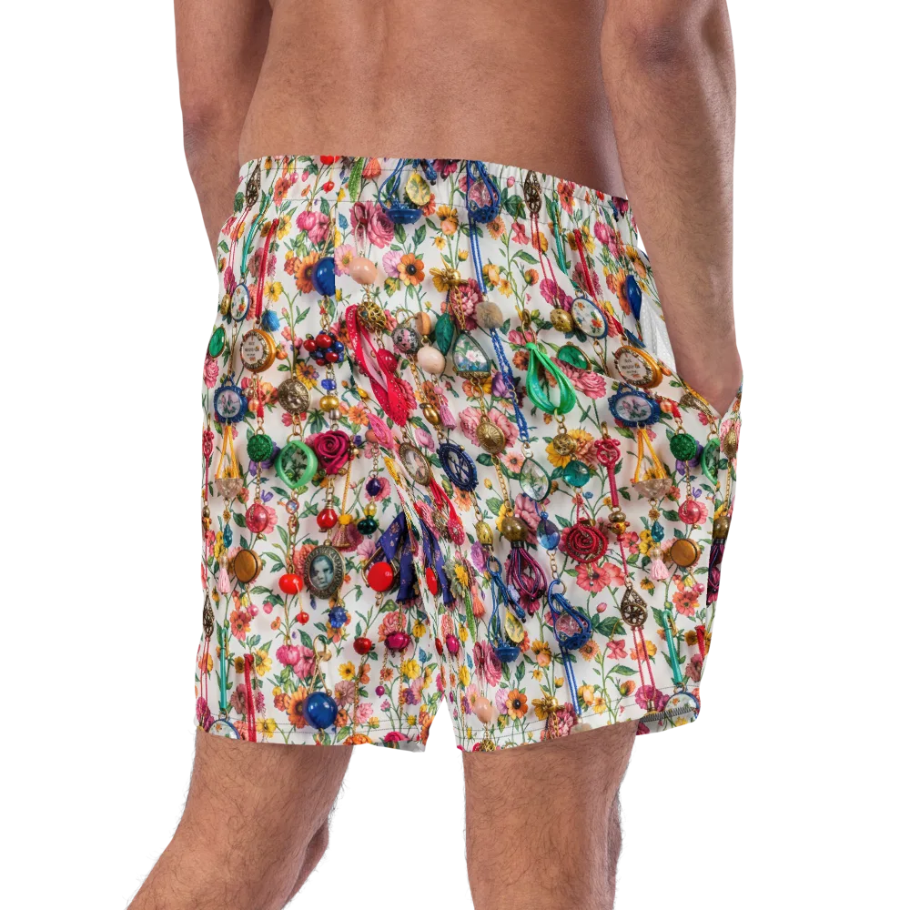Botanical Bijou on Swim Trunks — Right Back