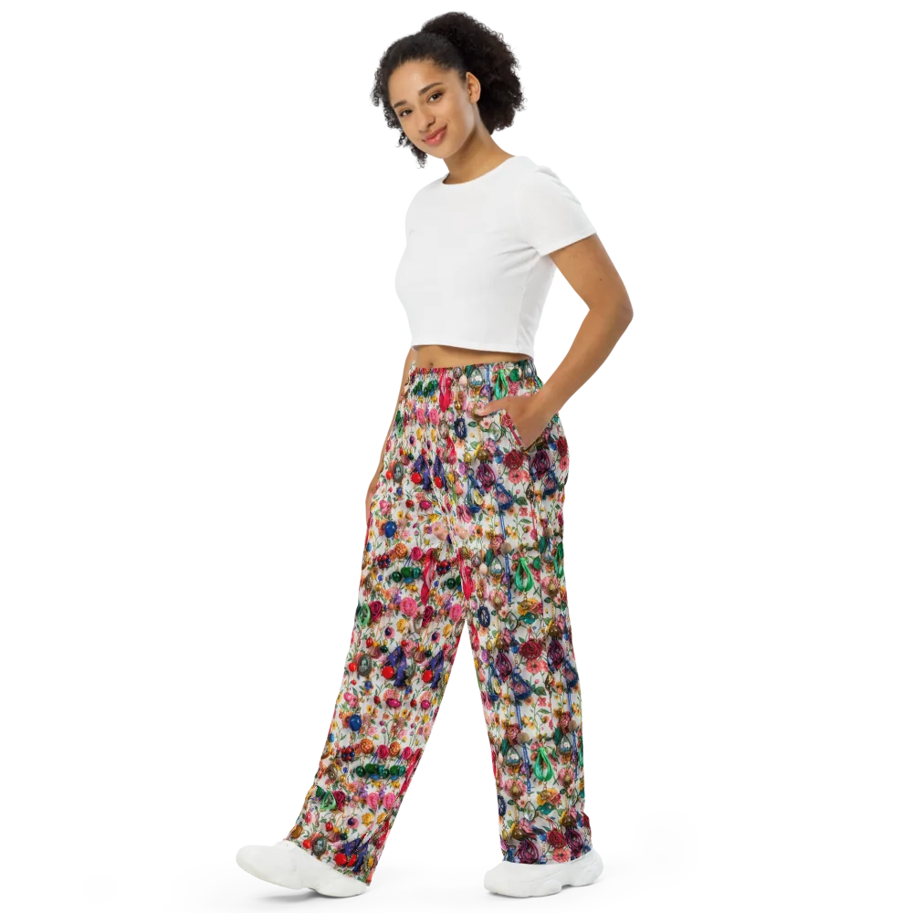 Botanical Bijou on Wide-Leg Pants — Left Front