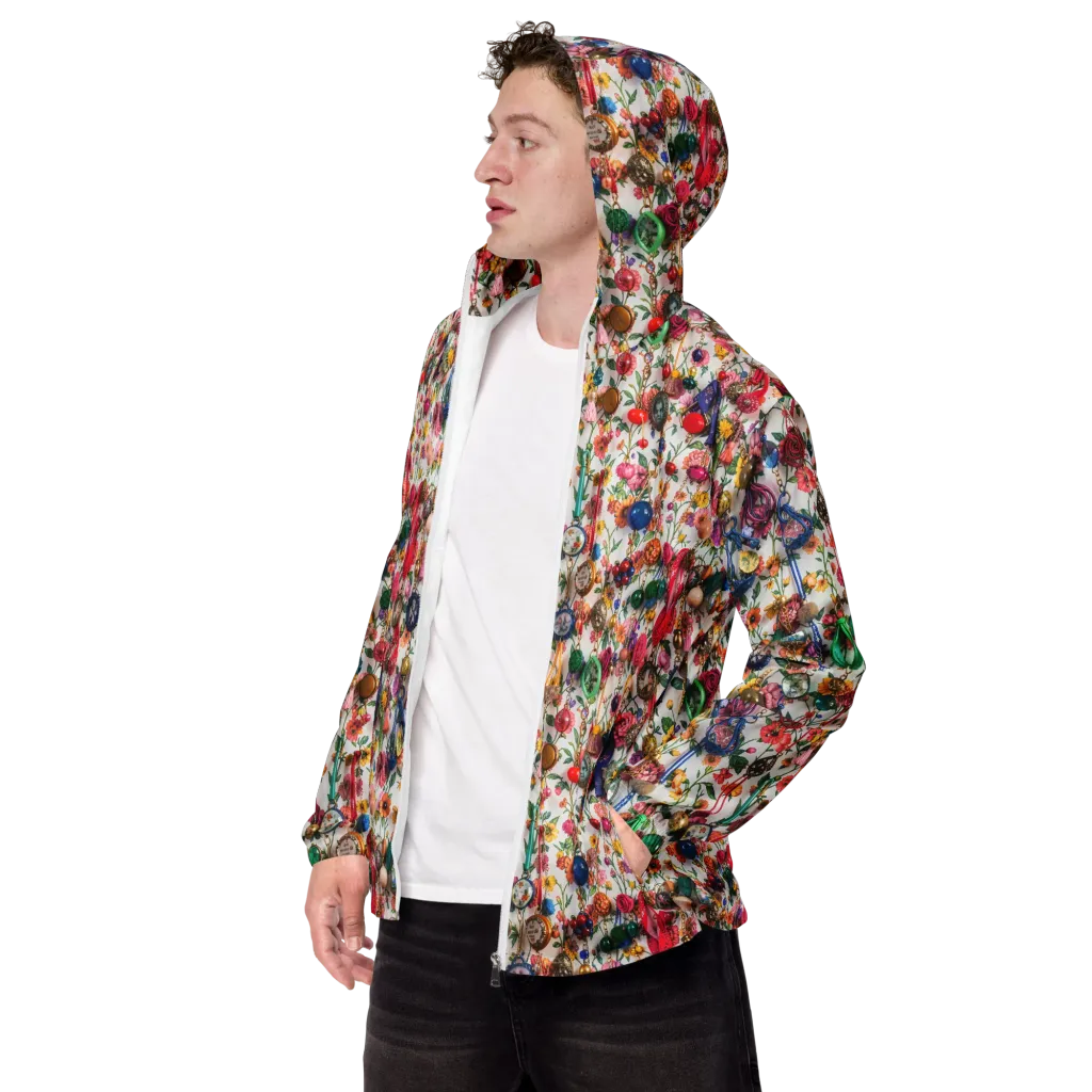 Botanical Bijou on Men's Windbreaker — Left Front