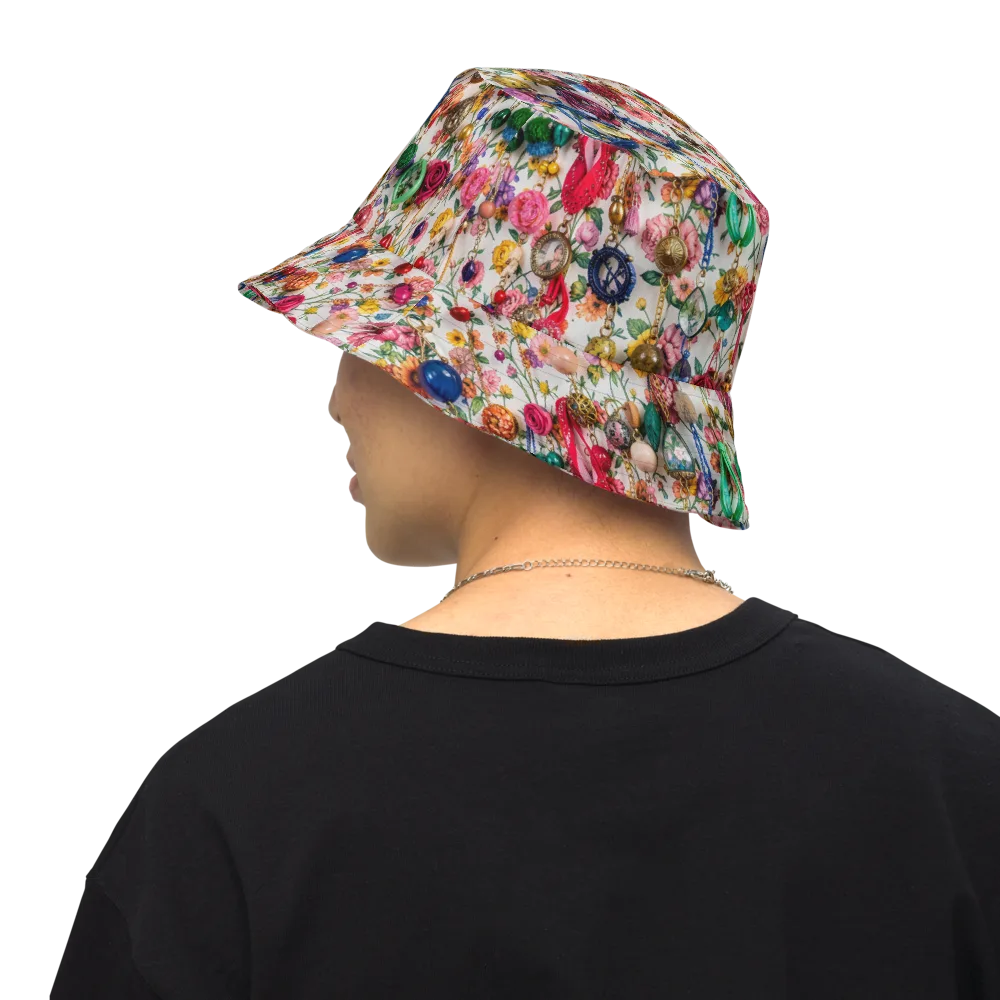 Botanical Bijou on Reversible Bucket Hat — Back Inside