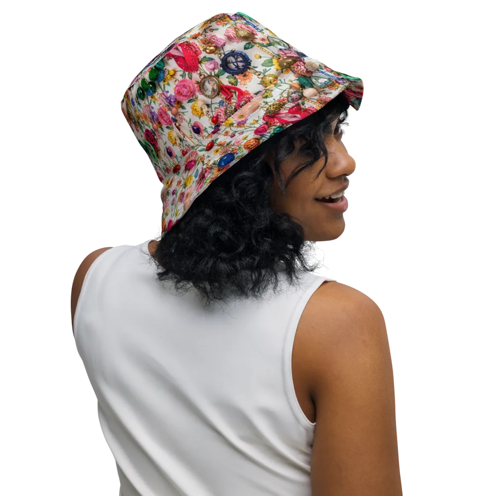 Botanical Bijou on Reversible Bucket Hat — Right Outside