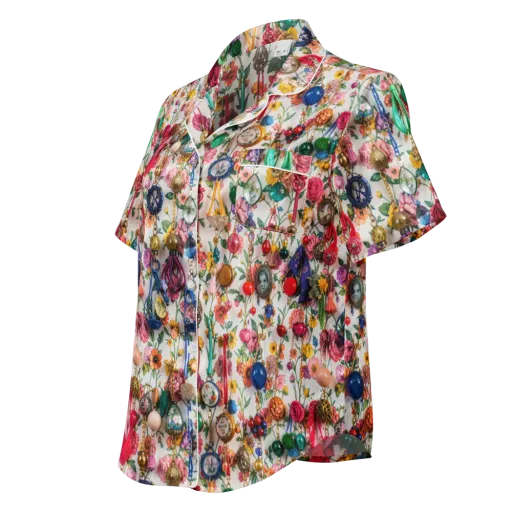 Botanical Bijou on a Women's Short Sleeve Pajama Top